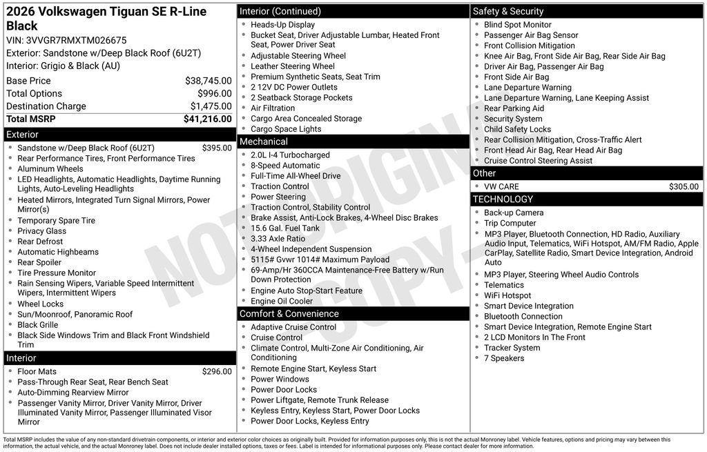 Used 2026 Volkswagen Tiguan SE R-Line AWD/4WD image 6