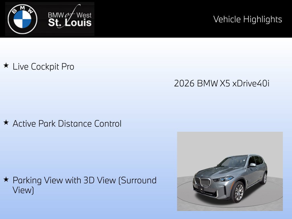 Certified 2026 BMW X5 xDrive40i w/ Premium Package AWD/4WD image 16