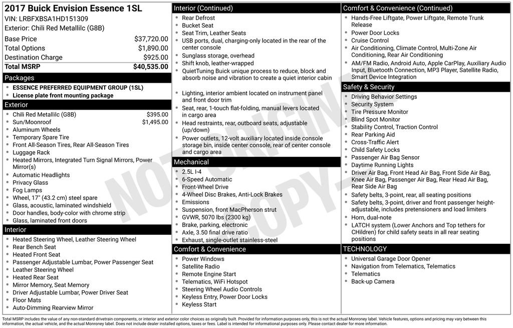 Used 2017 Buick Envision Essence image 11
