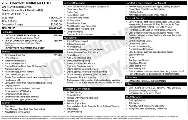 New 2026 Chevrolet TrailBlazer LT w/ LT Cold Weather Package image 5