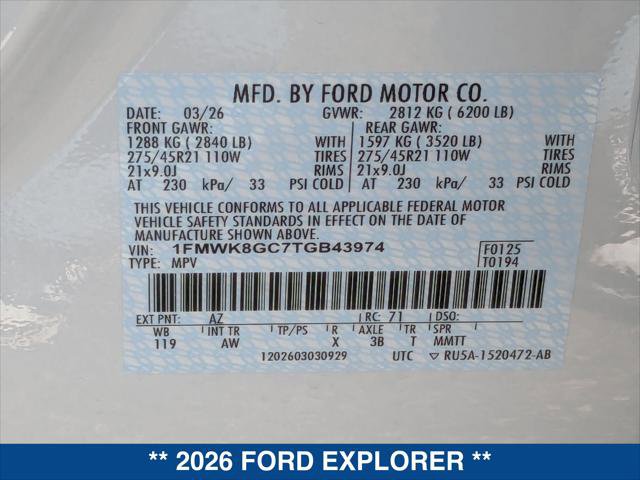 Used 2026 Ford Explorer ST AWD/4WD image 22