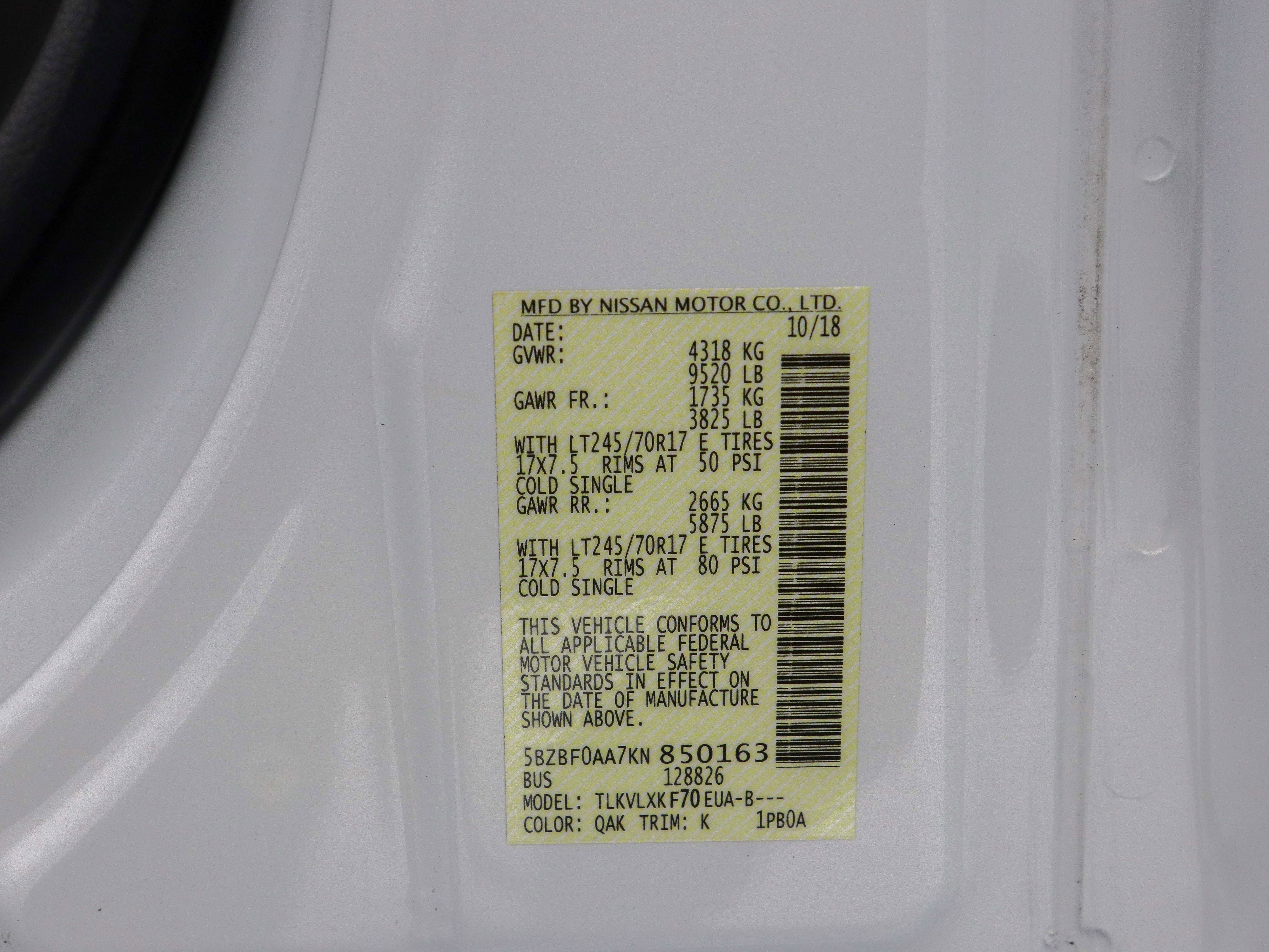 Used 2019 Nissan NV 3500 SV image 31