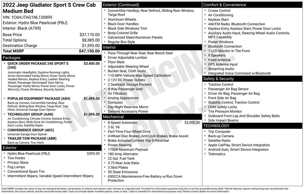 Used 2022 Jeep Gladiator Sport image 52