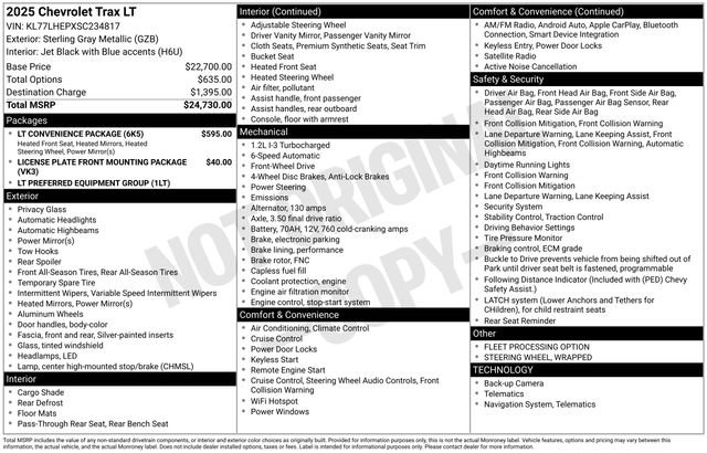 Used 2025 Chevrolet Trax LT w/ LT Convenience Package FWD image 4