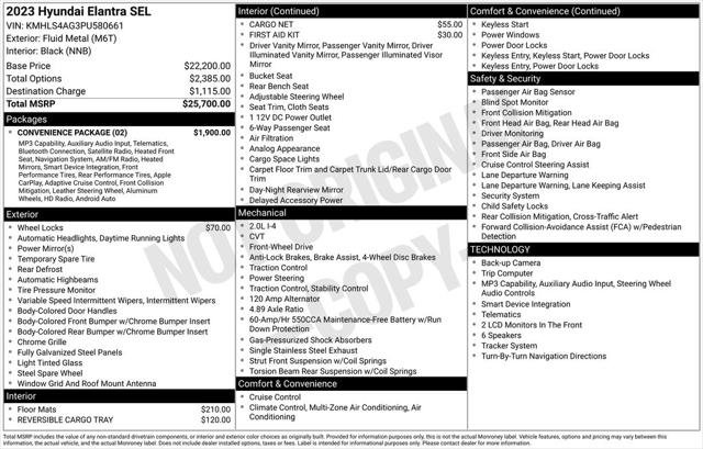 Used 2023 Hyundai Elantra SEL w/ Convenience Package FWD image 1