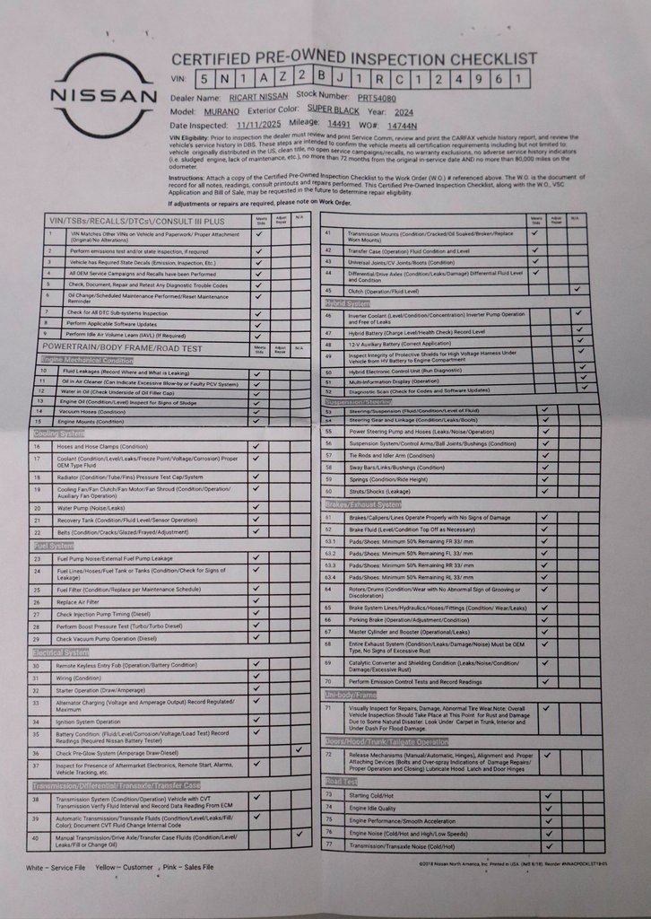 Certified 2024 Nissan Murano SV w/ SV Midnight Edition Package image 5