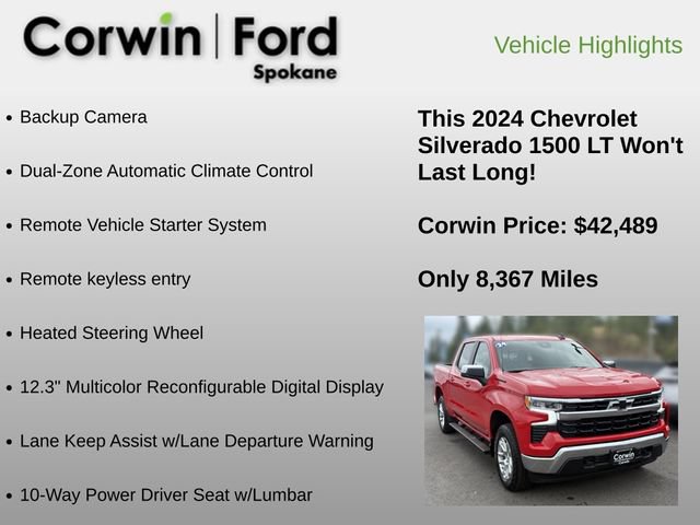 Used 2024 Chevrolet Silverado 1500 LT w/ Convenience Package II AWD/4WD image 6