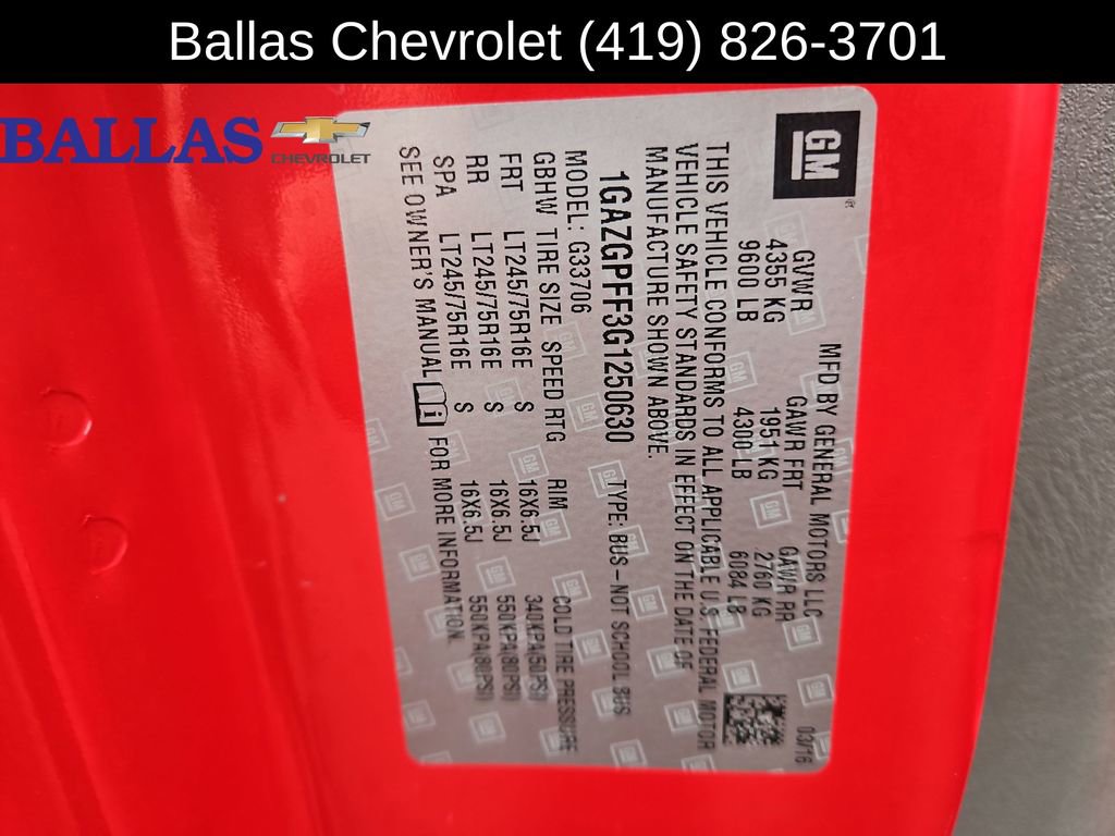 Certified 2016 Chevrolet Express 3500 LT w/ LT Preferred Equipment Group RWD image 35
