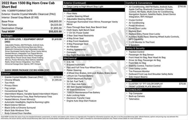 Certified 2022 RAM 1500 Big Horn AWD/4WD image 14