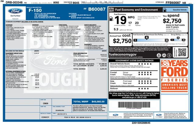 Used 2015 Ford F150 XLT w/ Equipment Group 302A Luxury AWD/4WD image 5