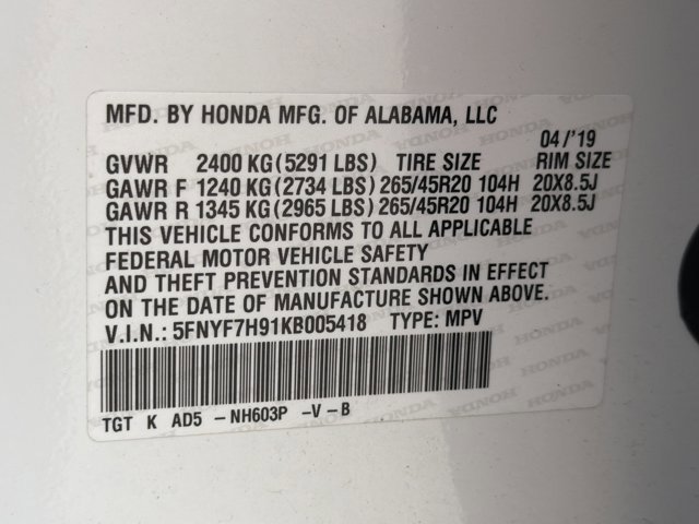 Used 2019 Honda Passport Touring image 28