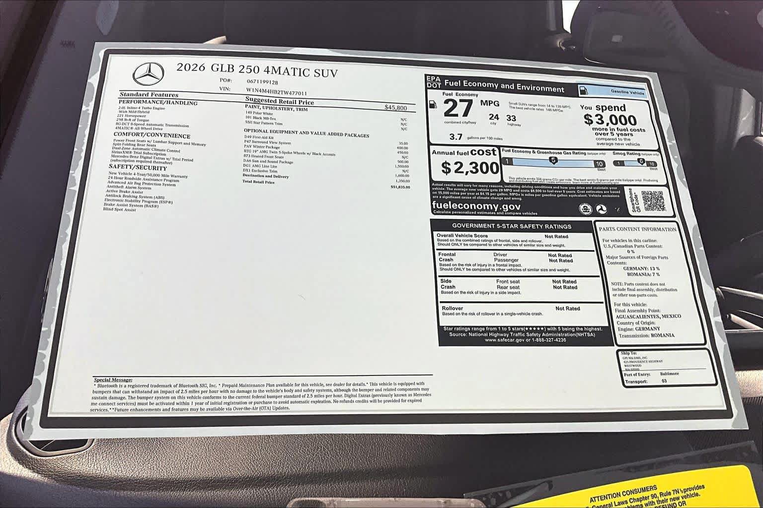 New 2026 Mercedes-Benz GLB 250 4MATIC image 18