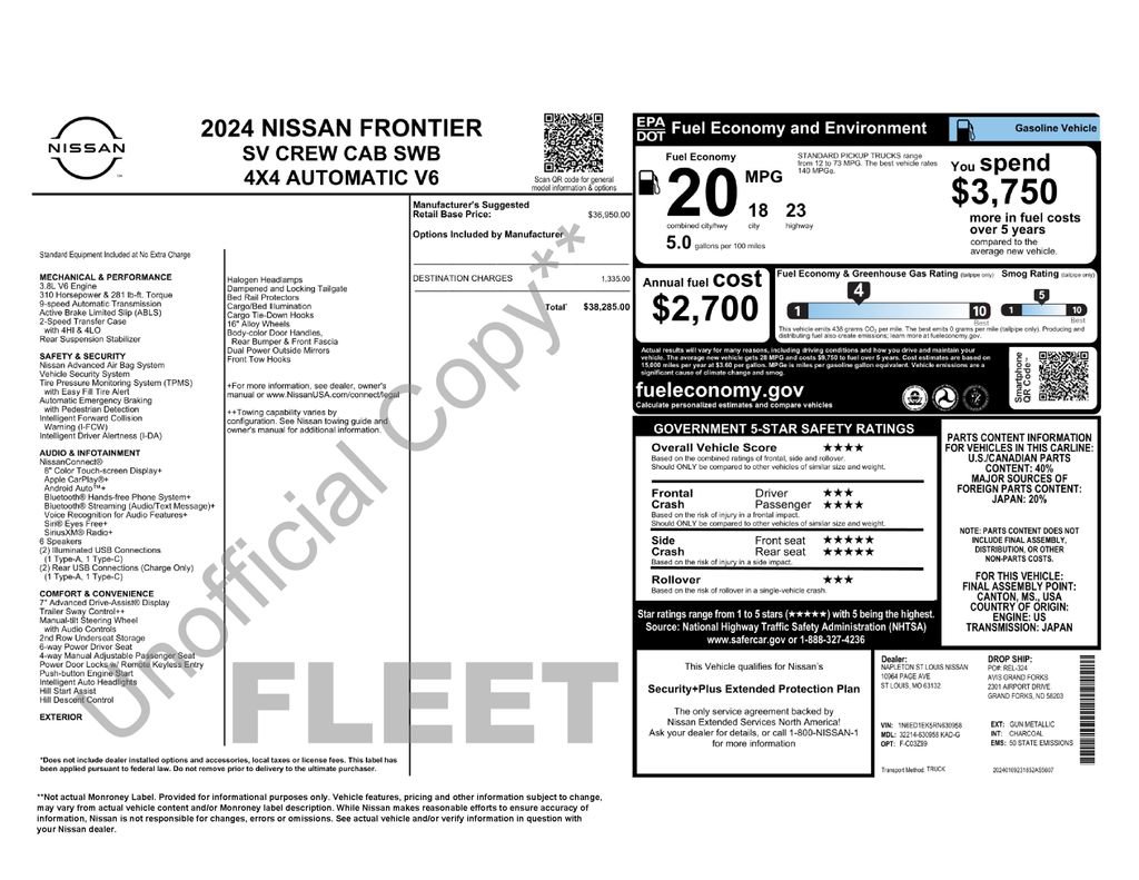 Used 2024 Nissan Frontier SV AWD/4WD image 19