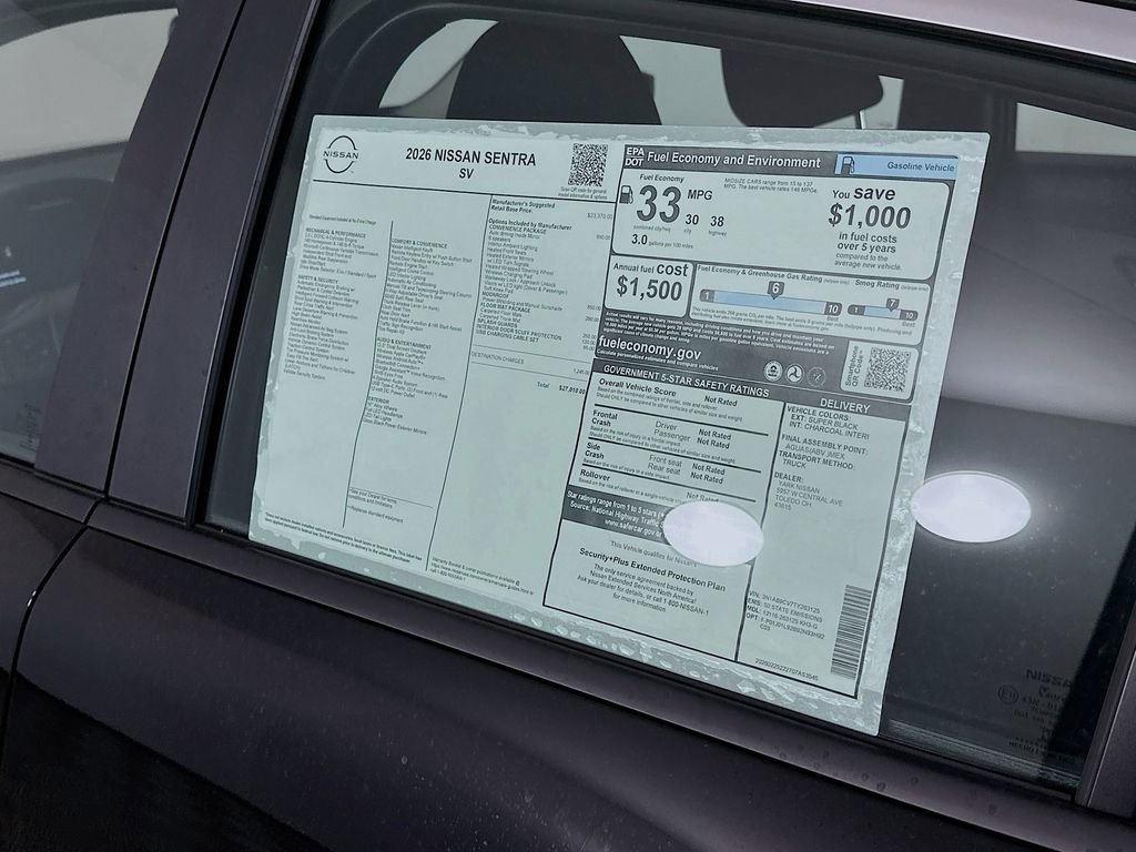 New 2026 Nissan Sentra SV w/ SV Convenience Package image 13