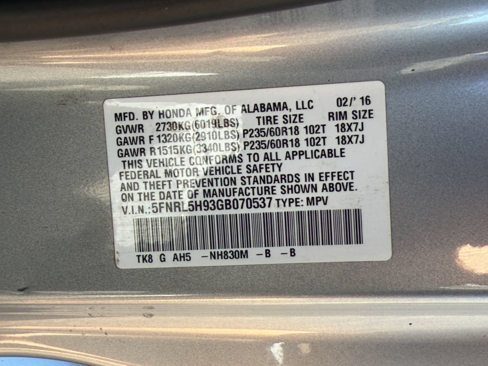 Used 2016 Honda Odyssey Touring image 25