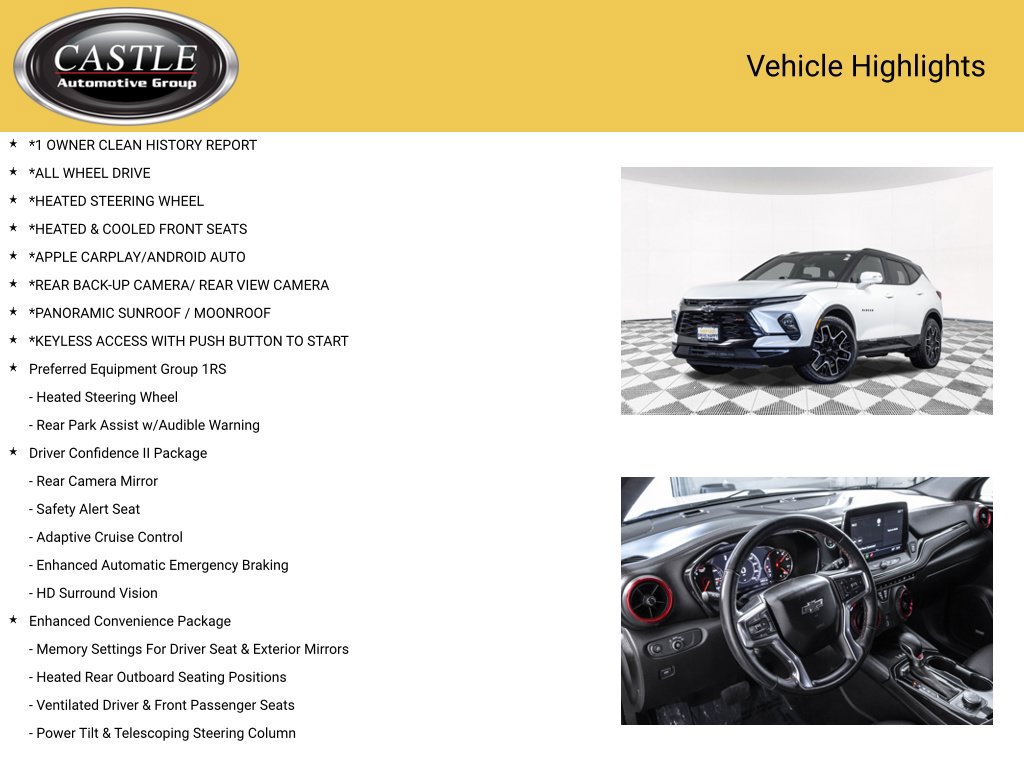 Used 2023 Chevrolet Blazer RS w/ Driver Confidence II Package AWD/4WD image 3