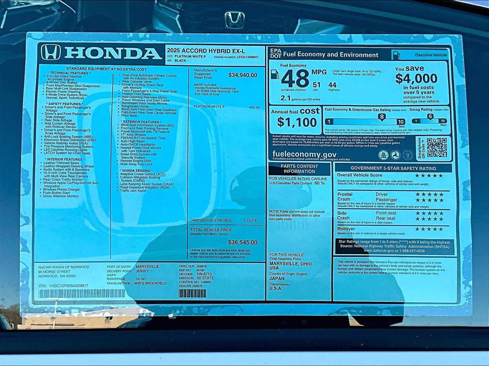 New 2025 Honda Accord EX-L image 18