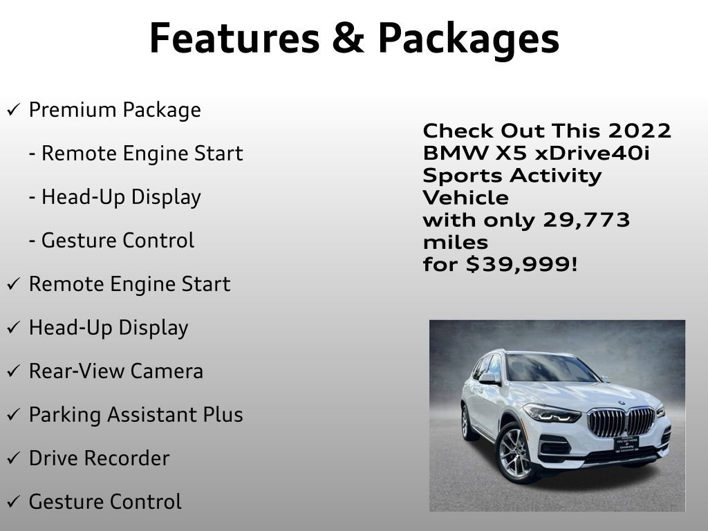 Used 2022 BMW X5 xDrive40i w/ Premium Package image 16