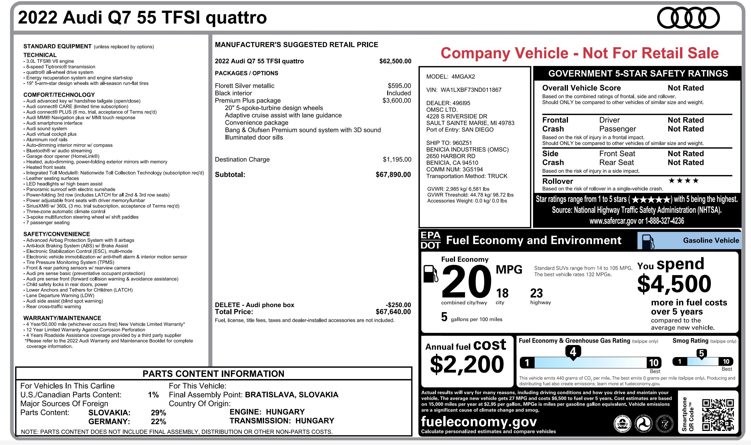 Used 2022 Audi Q7 Premium Plus w/ Premium Plus Package image 5