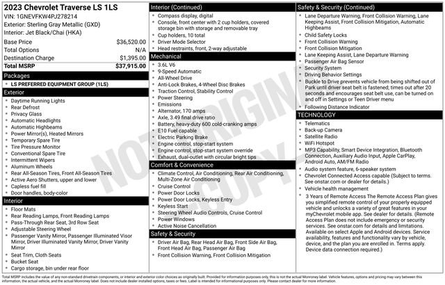 Certified 2023 Chevrolet Traverse LS AWD/4WD image 34