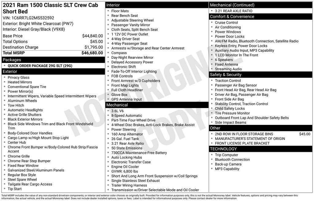 Used 2021 RAM 1500 Classic SLT AWD/4WD image 43