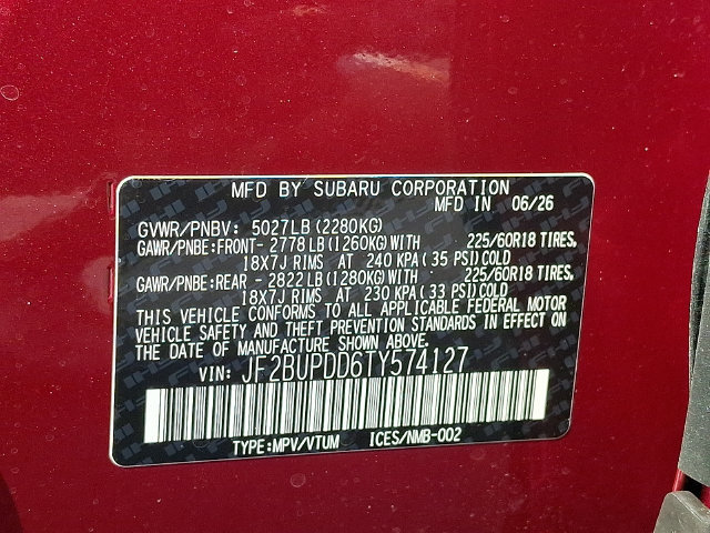New 2026 Subaru Outback Limited AWD/4WD image 20