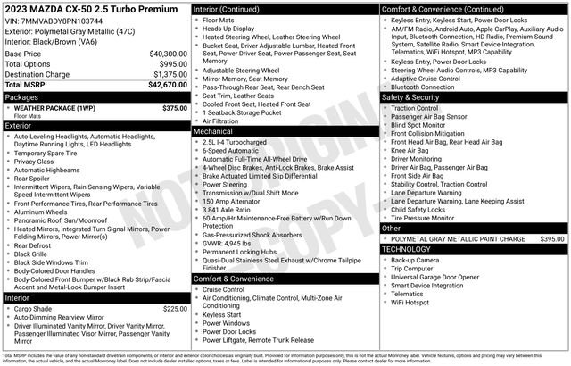 Used 2023 MAZDA CX-50 AWD 2.5 Turbo w/ Weather Package image 15