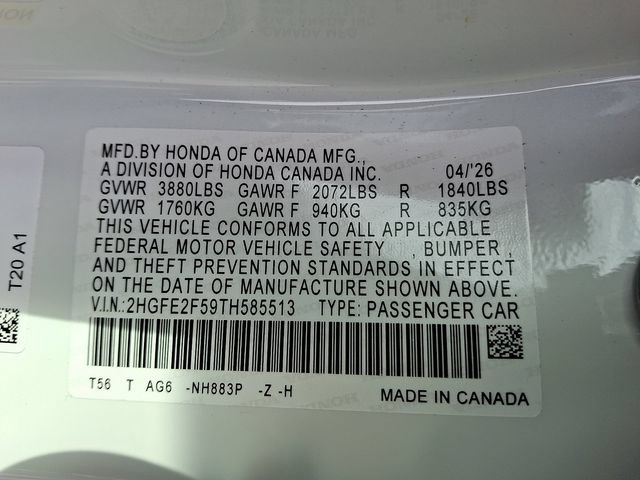 Certified 2026 Honda Civic Sport image 27