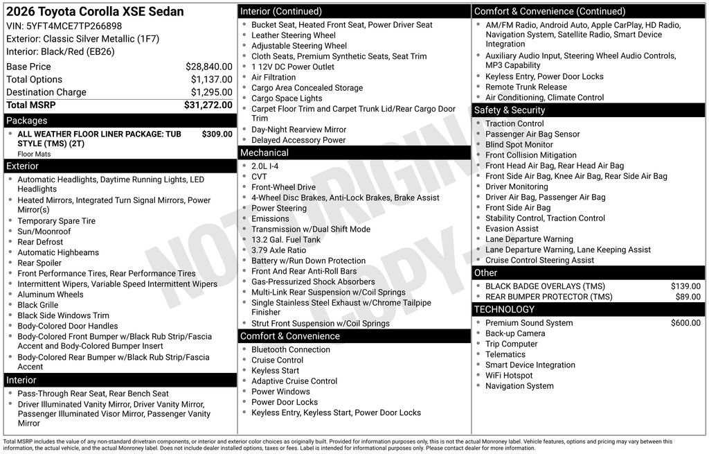 Used 2026 Toyota Corolla XSE FWD image 35