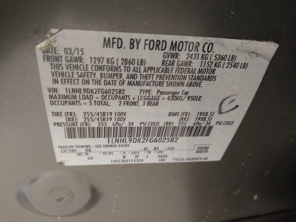 Used 2015 Lincoln MKS w/ Equipment Group 101A FWD image 33