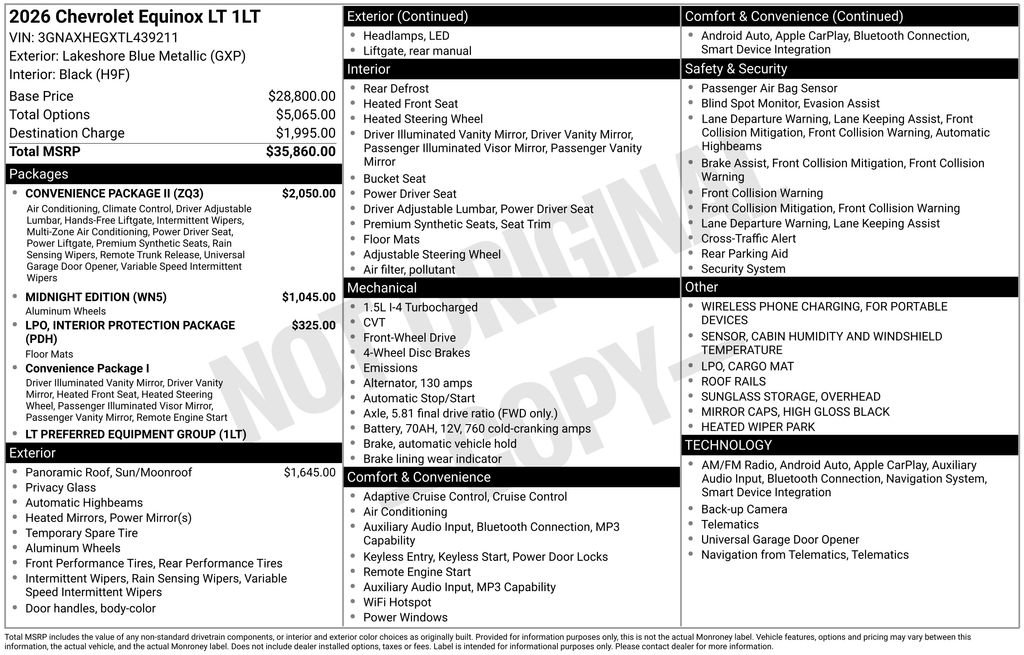 New 2026 Chevrolet Equinox LT w/ Convenience Package II image 5