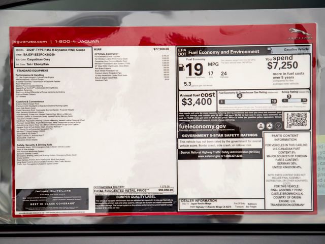 New 2024 Jaguar F-TYPE R-Dynamic RWD image 34