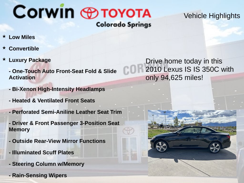 Used 2010 Lexus IS 350C w/ Luxury Pkg RWD image 7