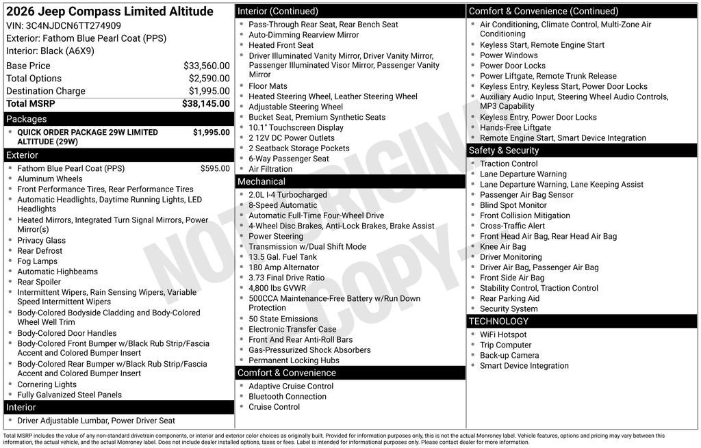 New 2026 Jeep Compass Limited AWD/4WD image 29
