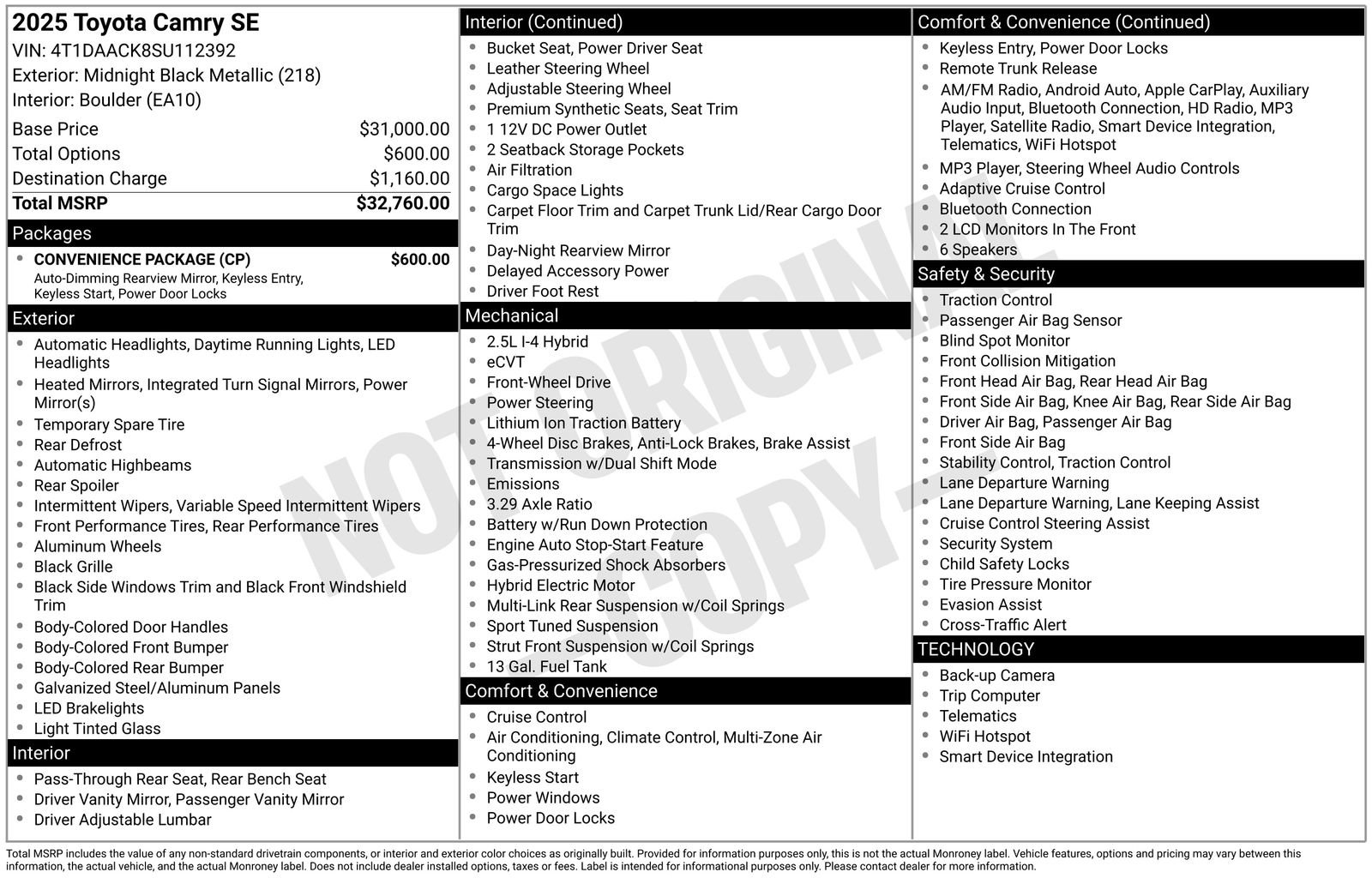 Used 2025 Toyota Camry SE w/ Convenience Package image 42