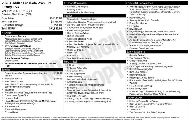 Used 2020 Cadillac Escalade Premium Luxury image 74