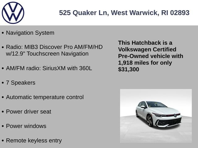 Certified 2025 Volkswagen GTI S FWD image 7