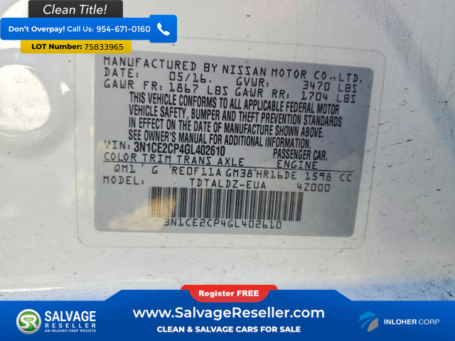 Used 2016 Nissan Versa Note SV FWD image 16