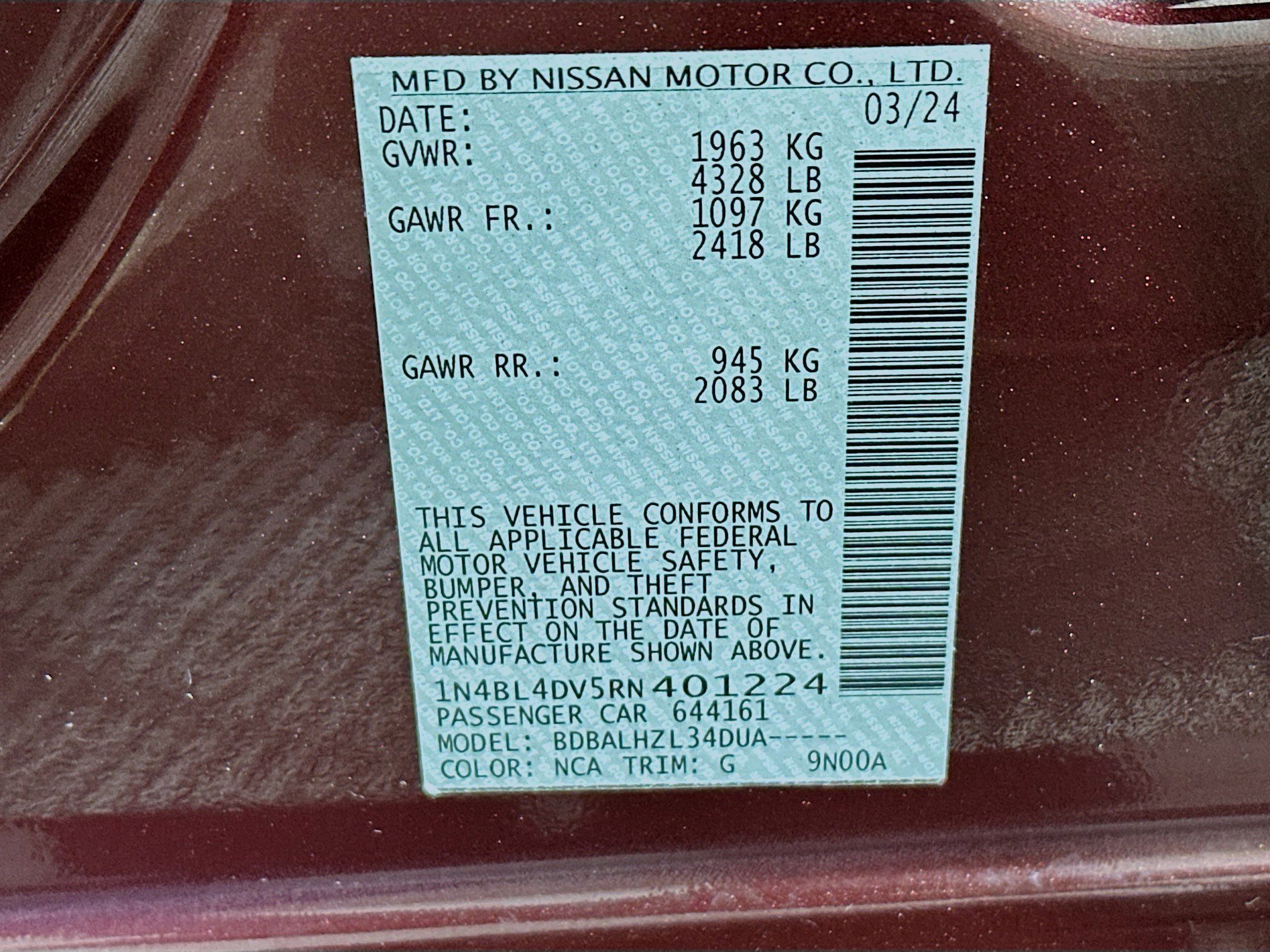 Used 2024 Nissan Altima 2.5 SV image 12