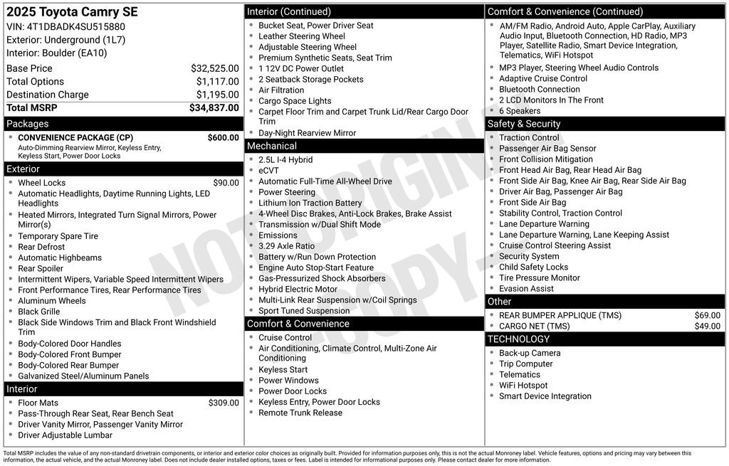 Used 2025 Toyota Camry SE w/ Convenience Package image 36
