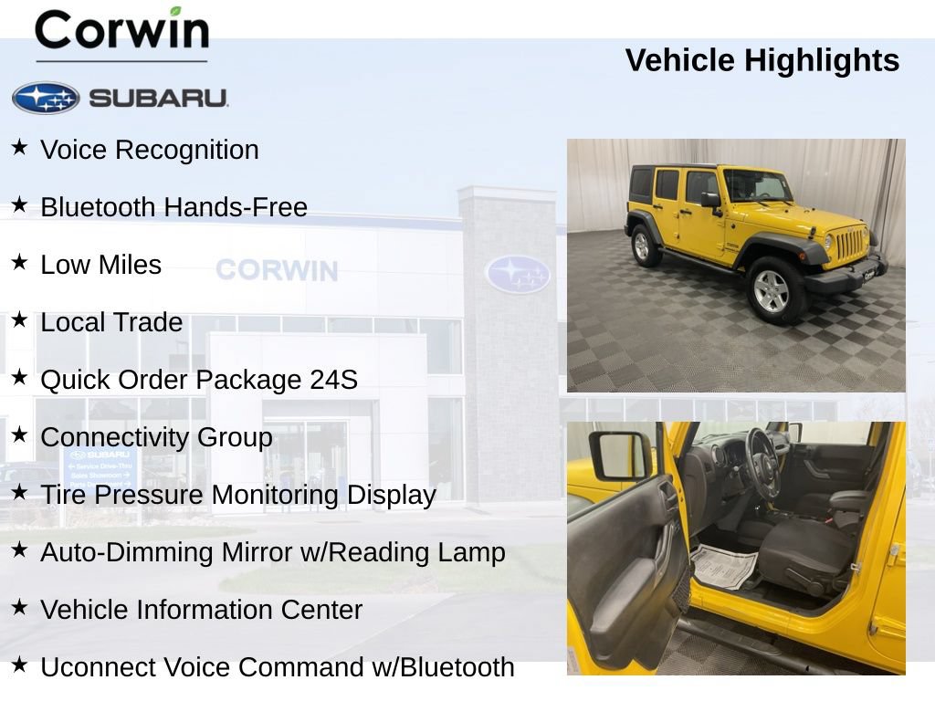 Used 2015 Jeep Wrangler Unlimited Sport w/ Quick Order Package 24S AWD/4WD image 11