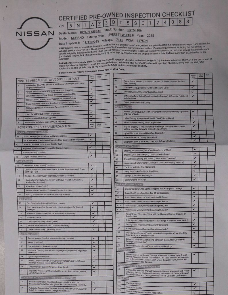 Certified 2025 Nissan Murano Platinum w/ Cargo Package image 6