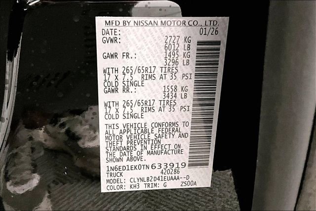 New 2026 Nissan Frontier SV w/ All-Weather Content Package image 38