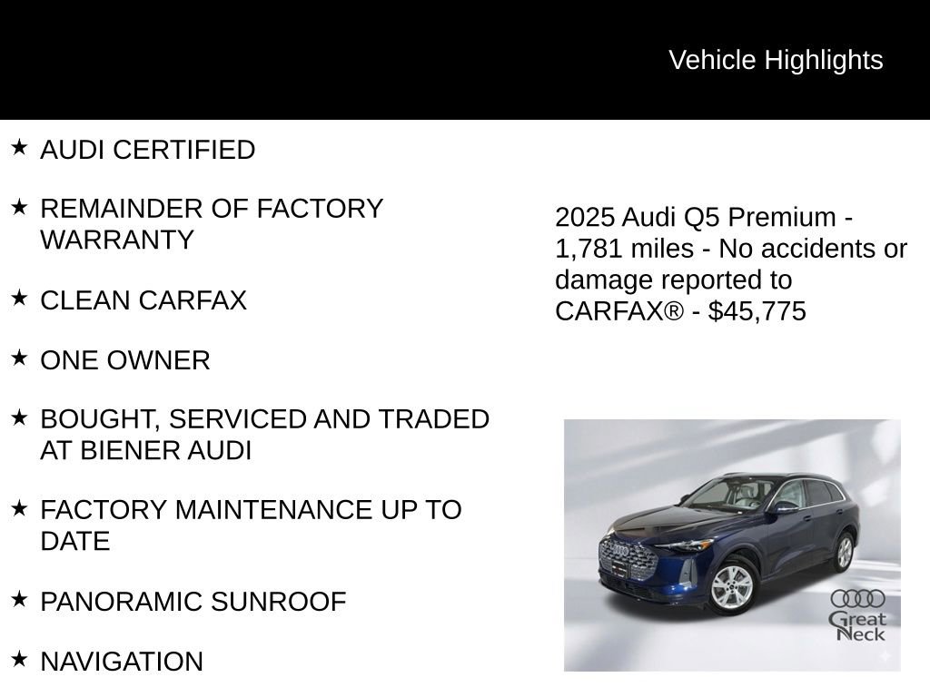 Certified 2025 Audi Q5 Premium w/ Convenience Package image 10
