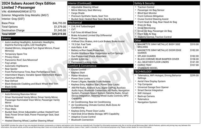 Used 2024 Subaru Ascent Onyx Edition Limited image 30