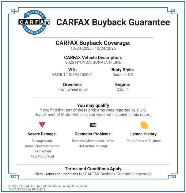 Certified 2023 Hyundai Sonata N Line image 2