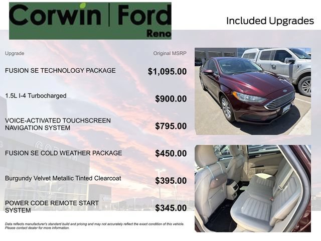 Certified 2017 Ford Fusion SE w/ Fusion SE Technology Package FWD image 8