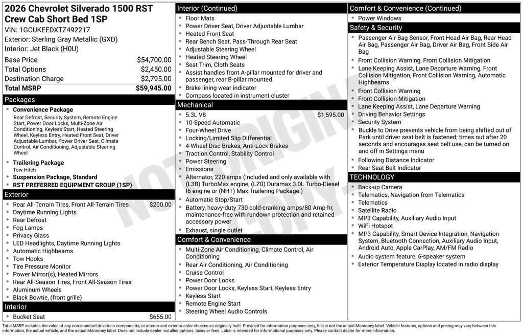 New 2026 Chevrolet Silverado 1500 RST AWD/4WD image 3