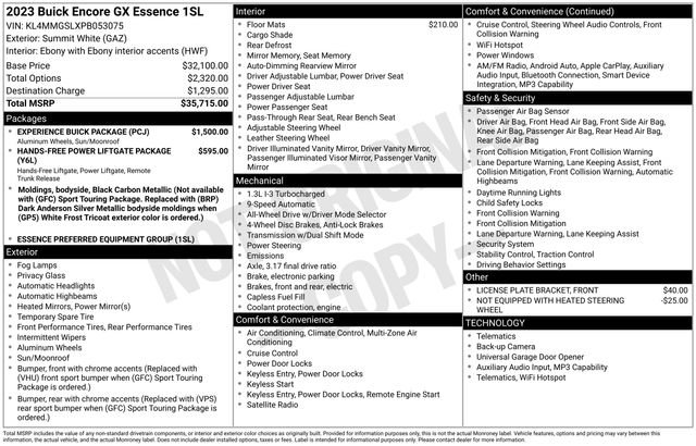 Used 2023 Buick Encore GX Essence w/ Experience Buick Package image 50