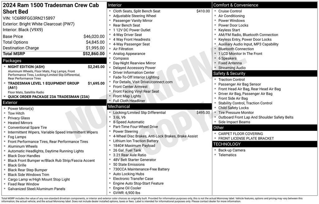 Used 2024 RAM 1500 Tradesman w/ Night Edition image 18